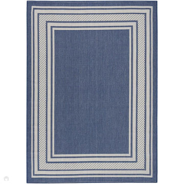Horizon HOZ03 Modern Plain Border Durable Stain-Resistant Weatherproof Flatweave In-Outdoor Navy Rug-Nourison-Rug Love - The Most Loved Rug Store